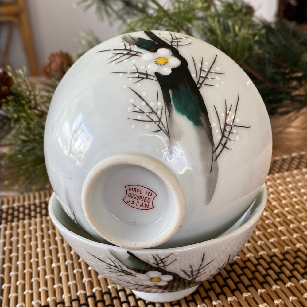 Vintage Japanese Bowls, Set of Two. Made in Occupied Japan